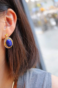 Renaissance Lapis Lazuli Pendant Earrings