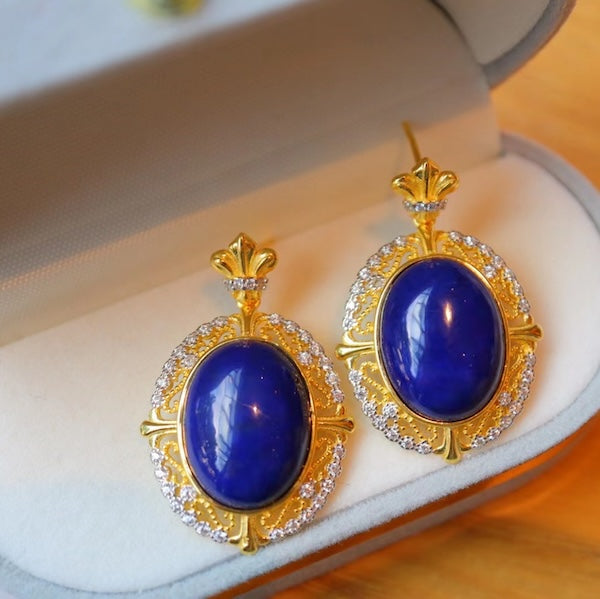 Renaissance Lapis Lazuli Pendant Earrings