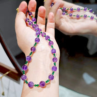 Amethyst Green Onyx Beaded Necklace n Bracelet