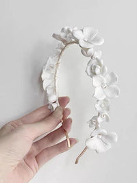 ceramic white flower bridal garland