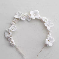 ceramic white flower bridal garland