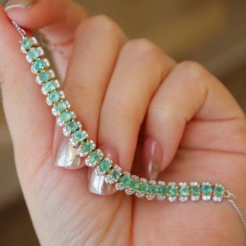 Fancy Emerald Gemstone Bracelet - Real Emerald