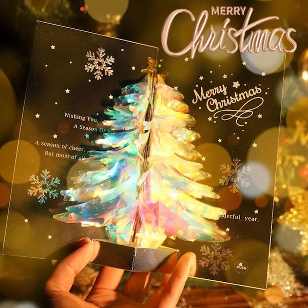 3D Gift Card-Sparkling Christmas Tree Gift Card