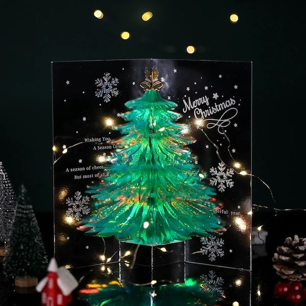 3D Gift Card-Sparkling Christmas Tree Gift Card