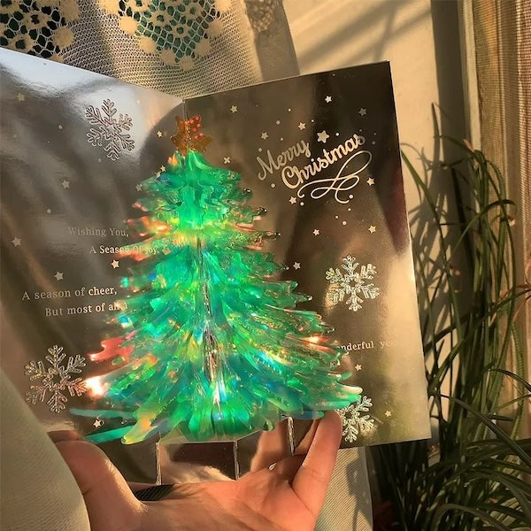 3D Gift Card-Sparkling Christmas Tree Gift Card