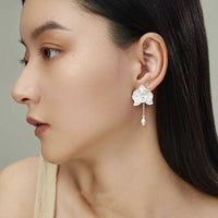 Blooming Silver Orchid Earrings