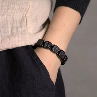 Black Sandal Wood Square Plate Bracelet