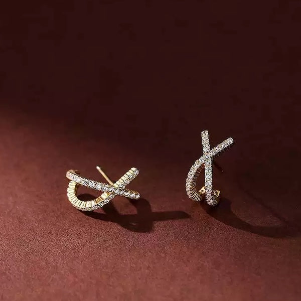 Minimalist Cross Sparkling Earrings