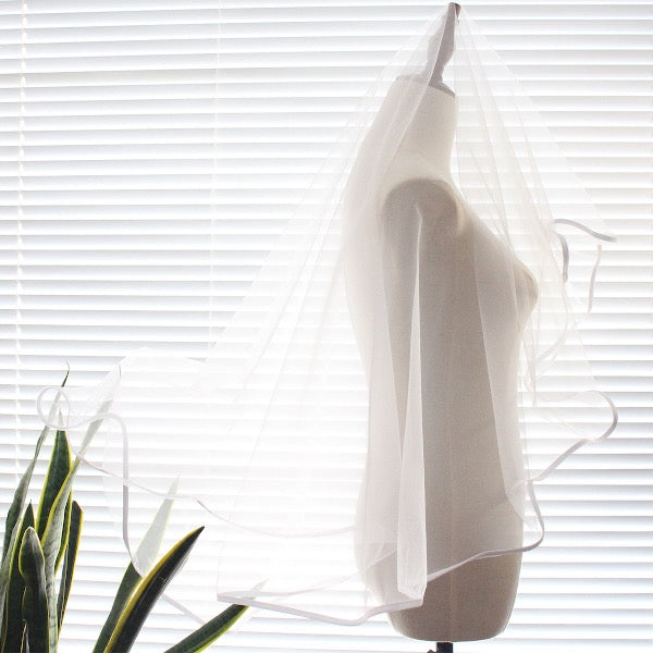 Elegant Minimalist Bride Veil-Iron Before Use