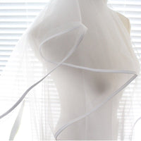 Elegant Minimalist Bride Veil-Iron Before Use