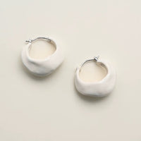 Unique Minimalist Enamel Hoops Earrings