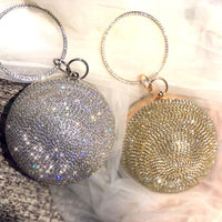 Luxe Ball Clutch-BlingBling Diamonds-Gold n Silver