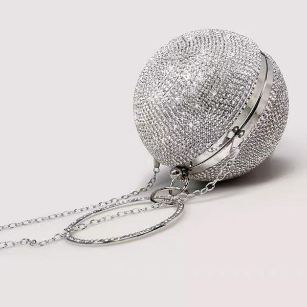 Luxe Ball Clutch-BlingBling Diamonds-Gold n Silver