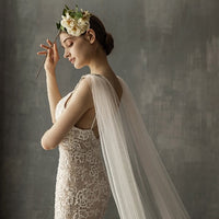 Dual Shoulder Bridal Veils with Diamond Clips