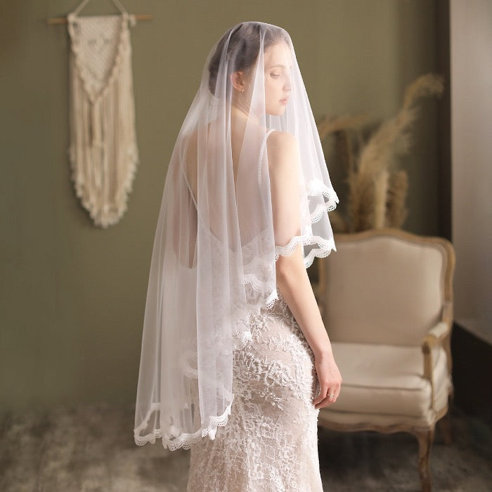 Mid-Length Double Tulle Bridal Veil