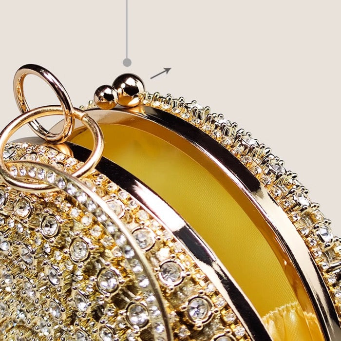 Dazzling Diamond Look Round Clutch