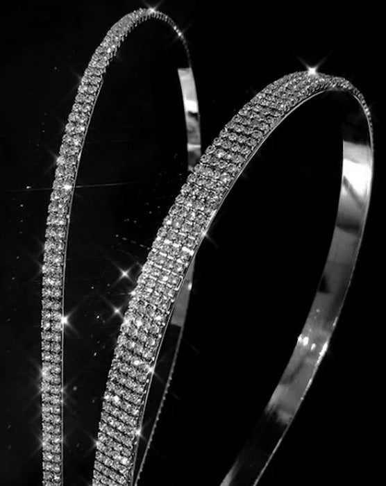 Sparkling Bridal Headband with Long Tassels