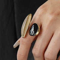 Bold Minimalist Gold Rutilated Quartz Ring