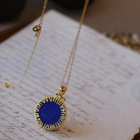 Helios Lapis Lazuli Round Pendant Necklace