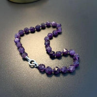 Purple Amethyst Faceted Beads Choker