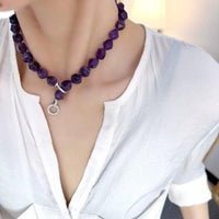 Purple Amethyst Faceted Beads Choker