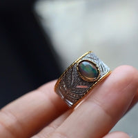 Eastern Royal Style Black Opal Ring