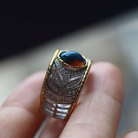 Eastern Royal Style Black Opal Ring