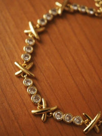 Vintage Style Cross Lines Sparkling Bracelet