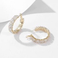 Luxurious Diamond-Look Hoop Earrings