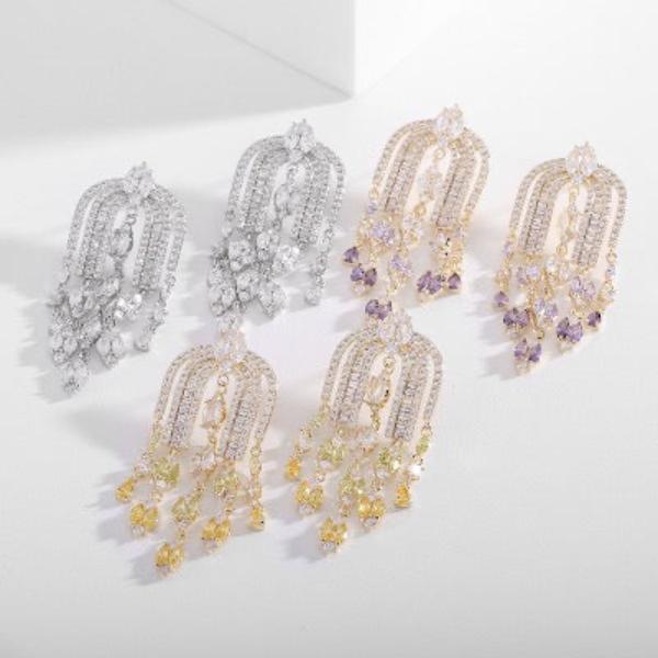Royal French Arc Sparkling Earrings-3 colors