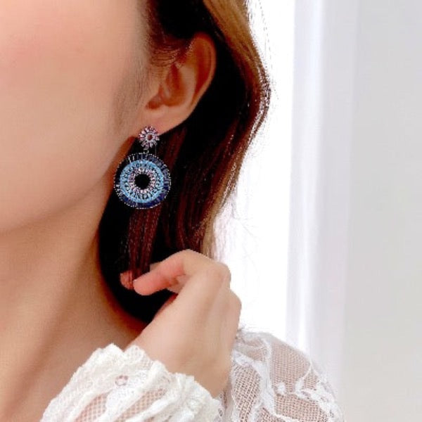 Dazzling Halo Earrings - Luxurious Drop Earrings