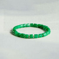 Minimalist Vivid Green Jade Beads Bracelet