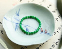 Minimalist Vivid Green Jade Beads Bracelet