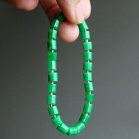 Minimalist Vivid Green Jade Beads Bracelet