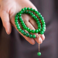 Timeless Vivid Green Jade Beads Necklace