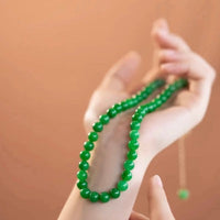 Timeless Vivid Green Jade Beads Necklace