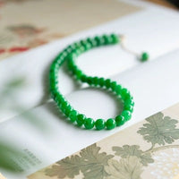 Timeless Vivid Green Jade Beads Necklace