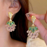 Sparkling Dreamy Grape Stone Earrings