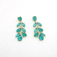 Princess Style Fancy Leaves Large Drop Earrings