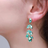 Princess Style Fancy Leaves Large Drop Earrings