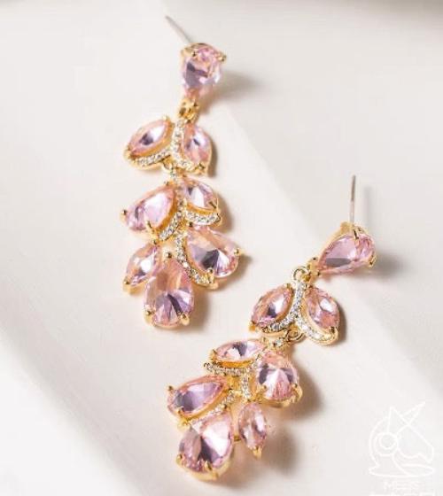 Princess Style Fancy Leaves Large Drop Earrings