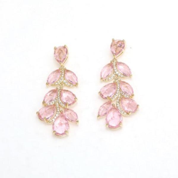 Princess Style Fancy Leaves Large Drop Earrings