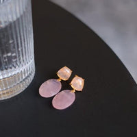 Romantic Rose Quartz Crystal Earrings