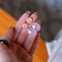 Romantic Rose Quartz Crystal Earrings