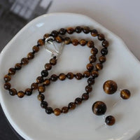 Chic Maillard Tiger-Eye Beads Necklace