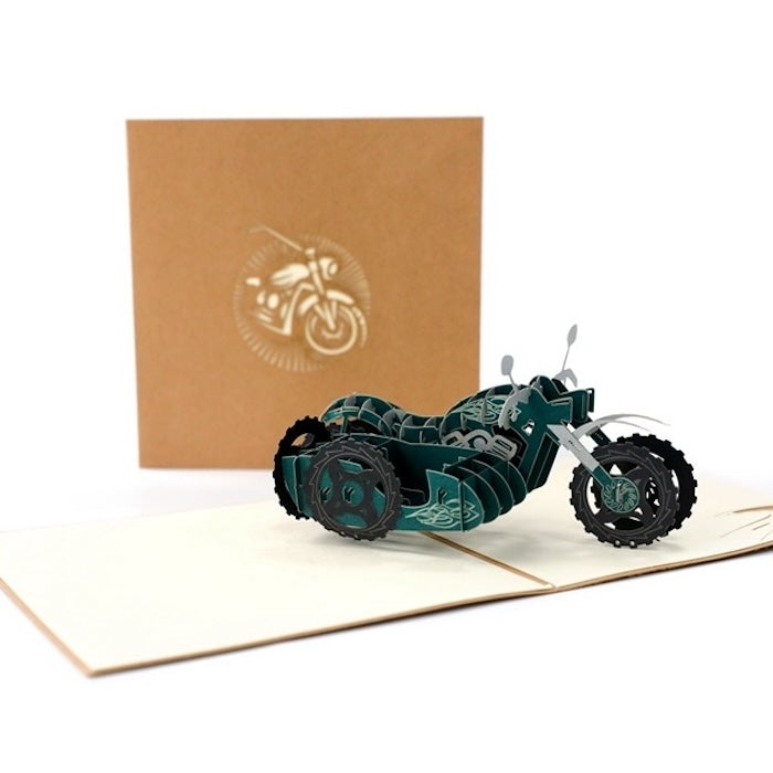 3D Gift Card for Him - Jeep and Motorbike Design