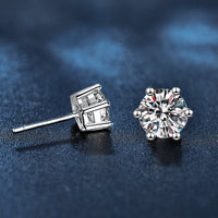 Classic 6 Claws Solitaire Earring - Moissanite Stone