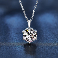 Classic 6 Claws Solitaire Pendant Necklace - Moissanite Stone