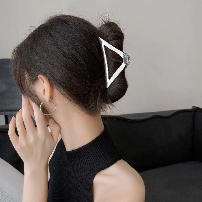 Wave and Triangle Geometric Claw Hair Clips