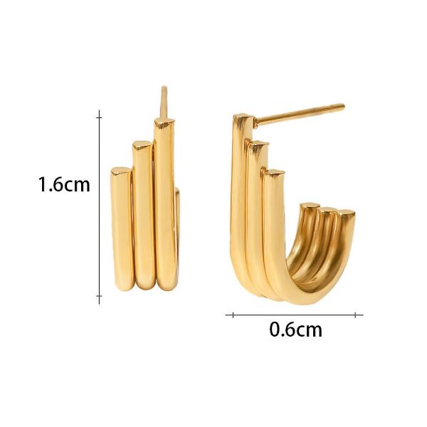 Minimalist U Shape Gold Ear Studs